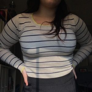 long sleeve, long striped top